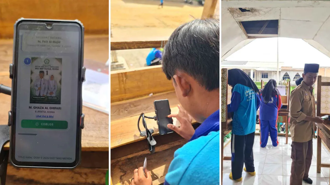 Pertama di Lampung Barat: MA Miftahul Huda Gelar Voting Virtual OSIM Perdana